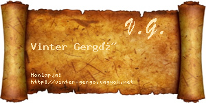 Vinter Gergő névjegykártya